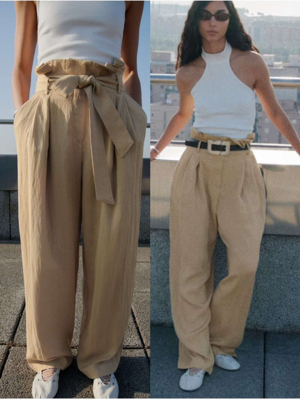 MANGO Paperbag Pants